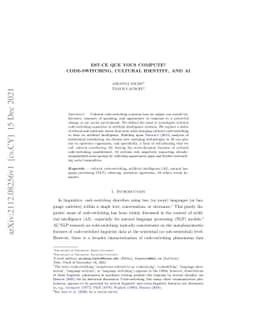 Est-ce que vous compute? Code-switching, cultural identity, and AI