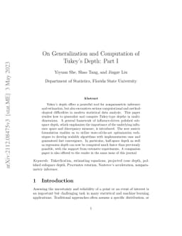 On Generalization and Computation of Tukey's Depth: Part I