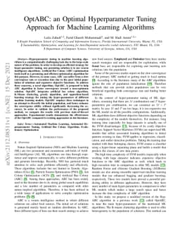 OptABC: an Optimal Hyperparameter Tuning Approach for Machine Learning
  Algorithms