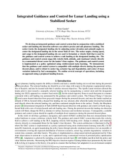 Integrated Guidance and Control for Lunar Landing using a Stabilized
  Seeker