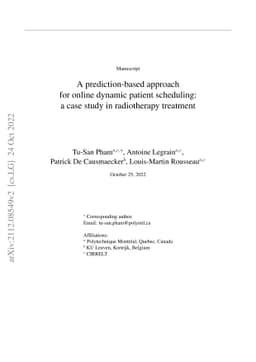 A prediction-based approach for online dynamic patient scheduling: a
  case study in radiotherapy treatment