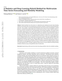 A Statistics and Deep Learning Hybrid Method for Multivariate Time
  Series Forecasting and Mortality Modeling