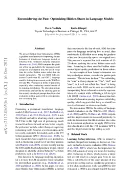 Reconsidering the Past: Optimizing Hidden States in Language Models