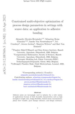 Constrained multi-objective optimization of process design parameters in
  settings with scarce data: an application to adhesive bonding