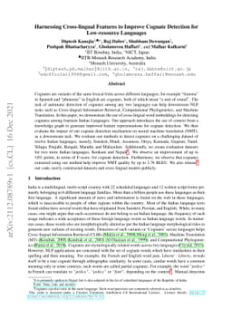 Harnessing Cross-lingual Features to Improve Cognate Detection for
  Low-resource Languages