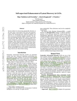 Self-supervised Enhancement of Latent Discovery in GANs