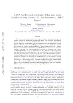 A CNN based method for Sub-pixel Urban Land Cover Classification using
  Landsat-5 TM and Resourcesat-1 LISS-IV Imagery