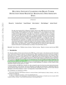 Multiple Instance Learning for Brain Tumor Detection from Magnetic
  Resonance Spectroscopy Data