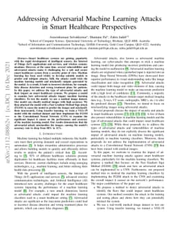 Addressing Adversarial Machine Learning Attacks in Smart Healthcare
  Perspectives
