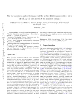 On the accuracy and performance of the lattice Boltzmann method with
  64-bit, 32-bit and novel 16-bit number formats
