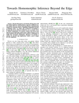 Towards Homomorphic Inference Beyond the Edge