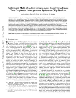 Performant, Multi-objective Scheduling of Highly Interleaved Task Graphs
  on Heterogeneous System on Chip Devices