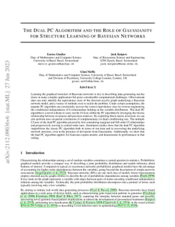 The Dual PC Algorithm and the Role of Gaussianity for Structure Learning
  of Bayesian Networks