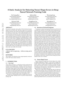A Static Analyzer for Detecting Tensor Shape Errors in Deep Neural
  Network Training Code