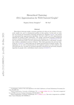Hierarchical Clustering: $O(1)$-Approximation for Well-Clustered Graphs