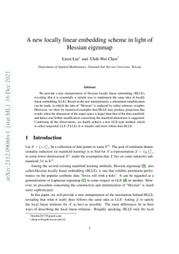 A new locally linear embedding scheme in light of Hessian eigenmap