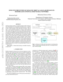 Effective prevention of semantic drift as angular distance in
  memory-less continual deep neural networks