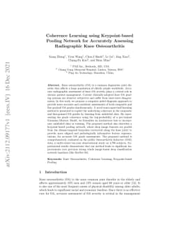 Coherence Learning using Keypoint-based Pooling Network for Accurately
  Assessing Radiographic Knee Osteoarthritis