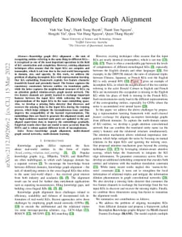 Incomplete Knowledge Graph Alignment