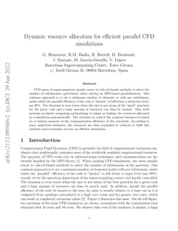 Dynamic resource allocation for efficient parallel CFD simulations
