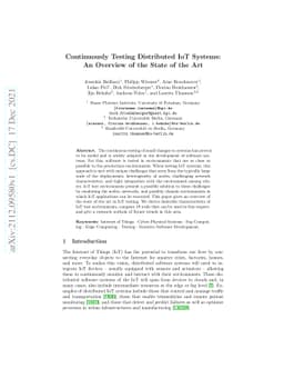 Continuously Testing Distributed IoT Systems: An Overview of the State
  of the Art