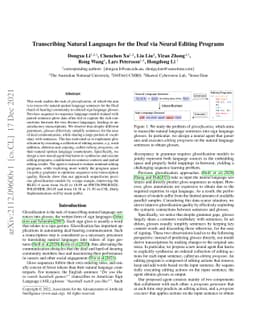 Transcribing Natural Languages for The Deaf via Neural Editing Programs
