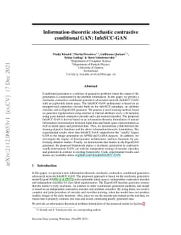 Information-theoretic stochastic contrastive conditional GAN:
  InfoSCC-GAN