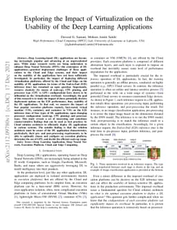 Exploring the Impact of Virtualization on the Usability of the Deep
  Learning Applications