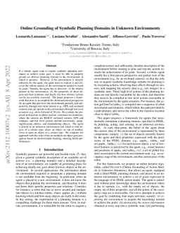 Online Grounding of Symbolic Planning Domains in Unknown Environments