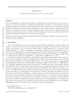 D-HAN: Dynamic News Recommendation with Hierarchical Attention Network