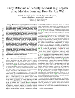Early Detection of Security-Relevant Bug Reports using Machine Learning:
  How Far Are We?