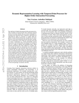 Dynamic Representation Learning with Temporal Point Processes for
  Higher-Order Interaction Forecasting