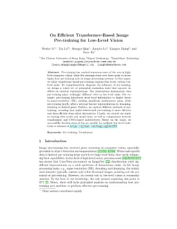 On Efficient Transformer-Based Image Pre-training for Low-Level Vision