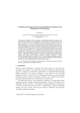 Evaluation and Comparison of Deep Learning Methods for Pavement Crack
  Identification with Visual Images