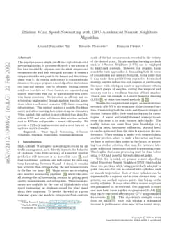 Efficient Wind Speed Nowcasting with GPU-Accelerated Nearest Neighbors
  Algorithm