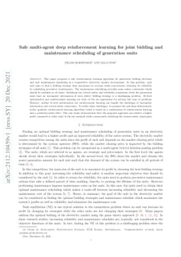 Safe multi-agent deep reinforcement learning for joint bidding and
  maintenance scheduling of generation units
