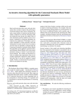 An iterative clustering algorithm for the Contextual Stochastic Block
  Model with optimality guarantees