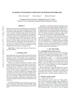 Learning to integrate vision data into road network data