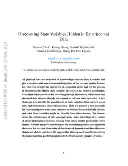 Discovering State Variables Hidden in Experimental Data