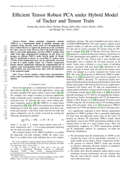 Efficient Tensor Robust PCA under Hybrid Model of Tucker and Tensor
  Train