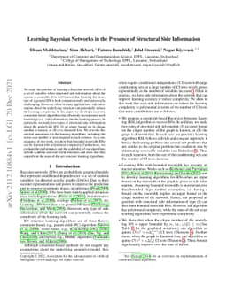 Learning Bayesian Networks in the Presence of Structural Side
  Information
