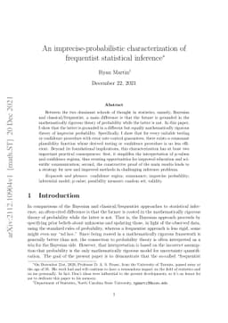 An imprecise-probabilistic characterization of frequentist statistical
  inference