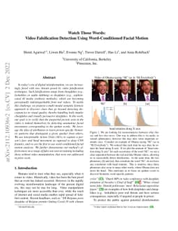 Watch Those Words: Video Falsification Detection Using Word-Conditioned
  Facial Motion