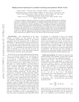 High pressure hydrogen by machine learning and quantum Monte Carlo