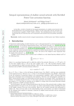 Integral representations of shallow neural network with Rectified Power
  Unit activation function
