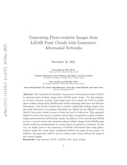 Generating Photo-realistic Images from LiDAR Point Clouds with
  Generative Adversarial Networks