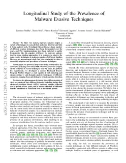 Longitudinal Study of the Prevalence of Malware Evasive Techniques