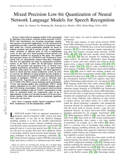 Mixed Precision Low-bit Quantization of Neural Network Language Models
  for Speech Recognition