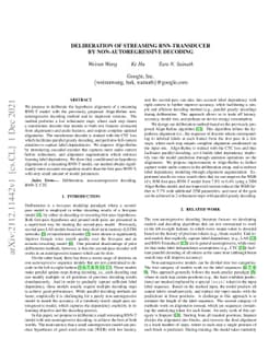 Deliberation of Streaming RNN-Transducer by Non-autoregressive Decoding