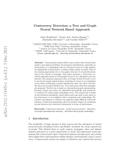 Controversy Detection: a Text and Graph Neural Network Based Approach